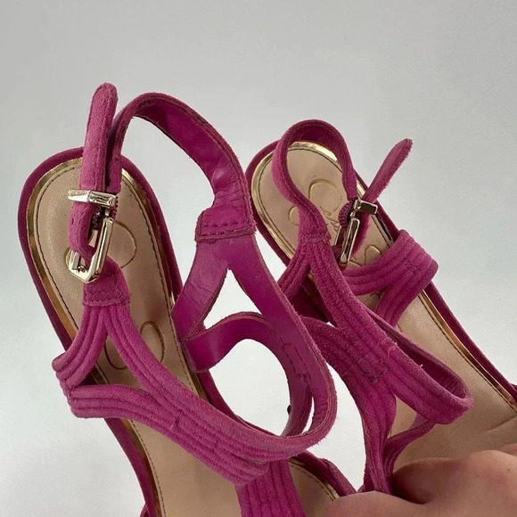 Jessica Simpson Salemm heels size 8.5 38.5 fuchsia pink suede platform stilettos - Picture 10 of 13